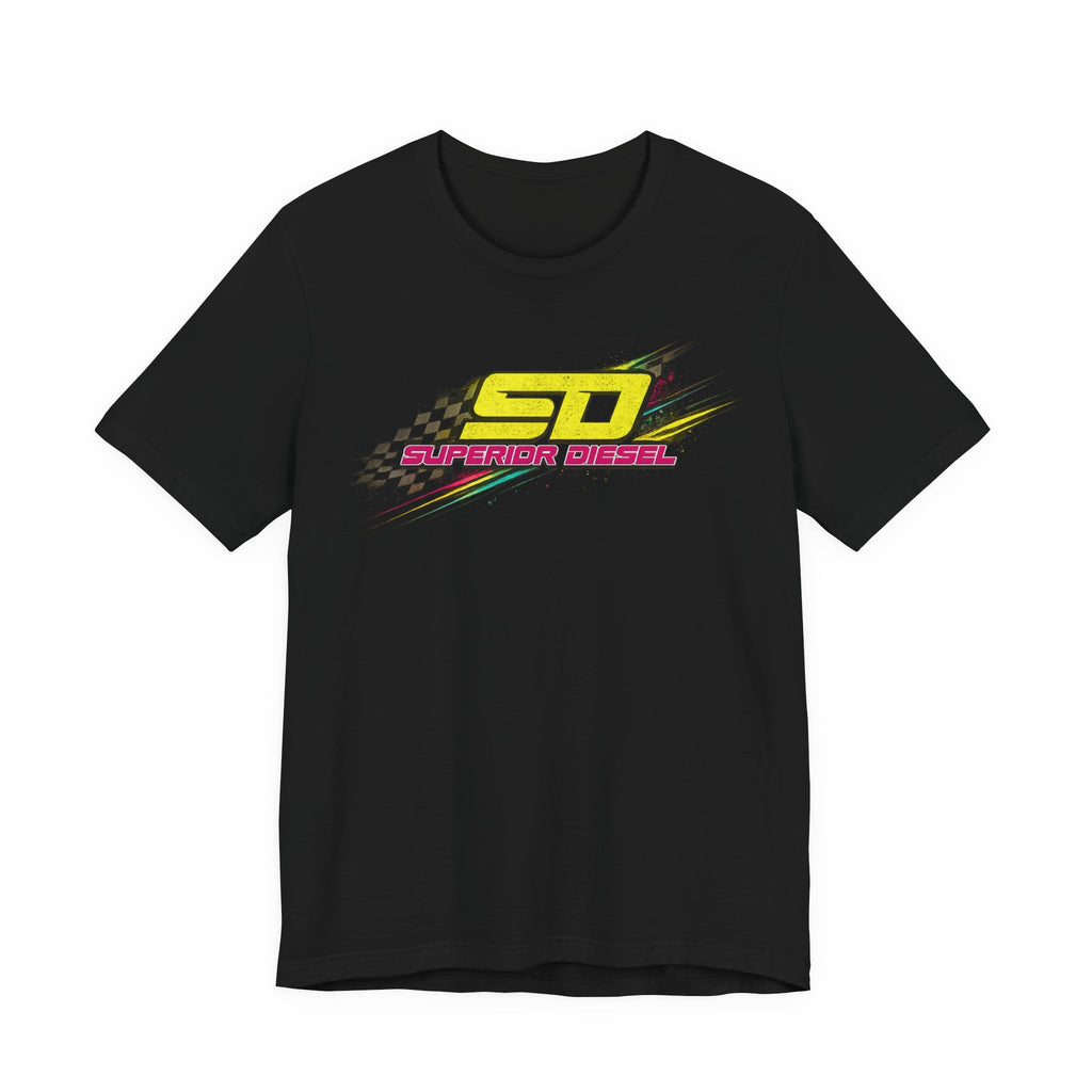 Superior Diesel Racing Tee — 'SD' Checkered Flag Graphic T-Shirt