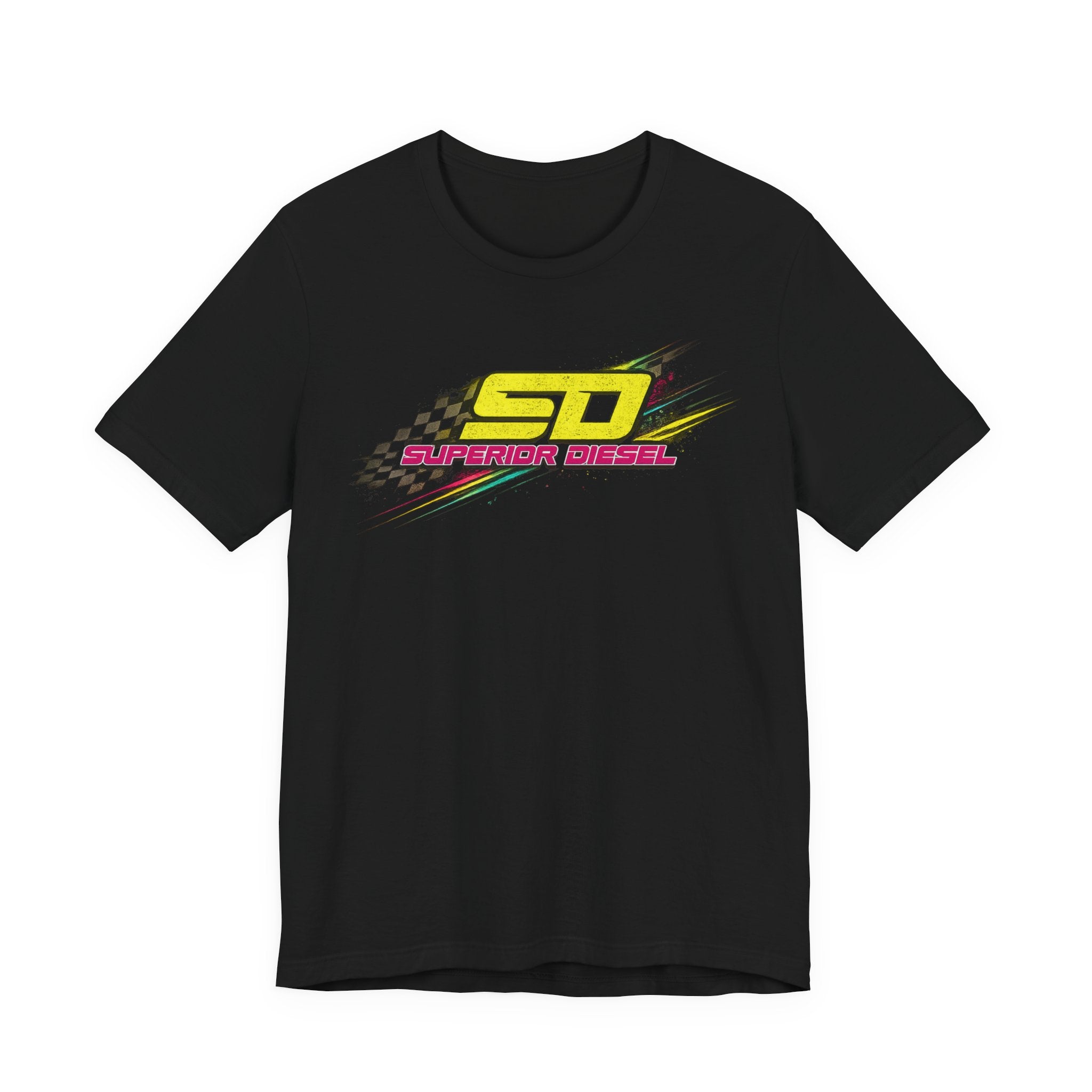 Superior Diesel Racing Tee — 'SD' Checkered Flag Graphic T-Shirt