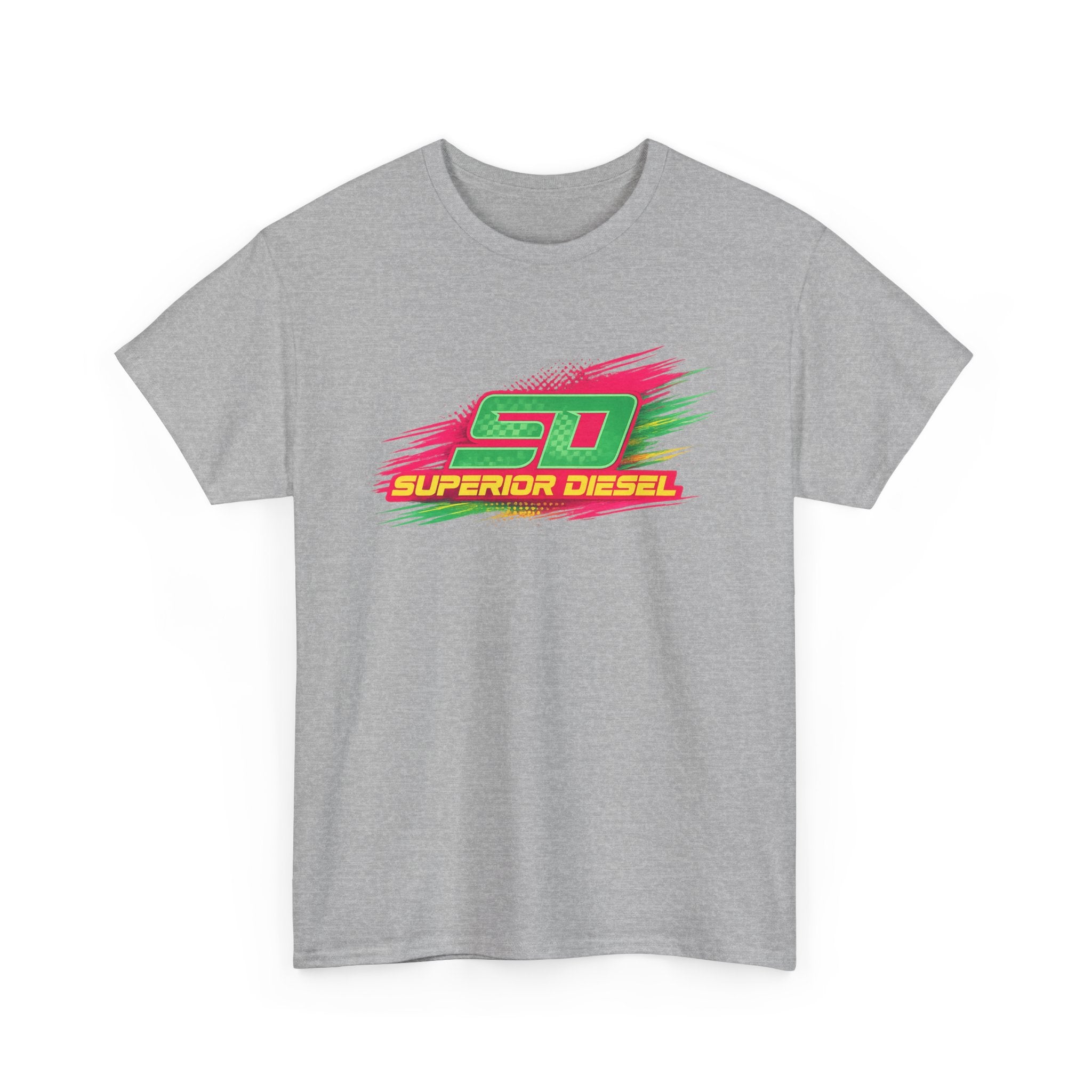 Superior Diesel 'SD' Retro Racing Tee - Neon Speed Graphic T-Shirt