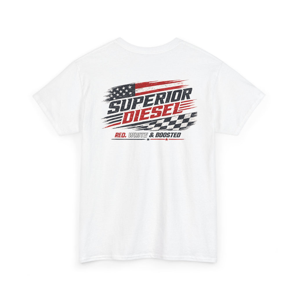 T-Shirt — Superior Diesel American Flag Racing Logo Tee