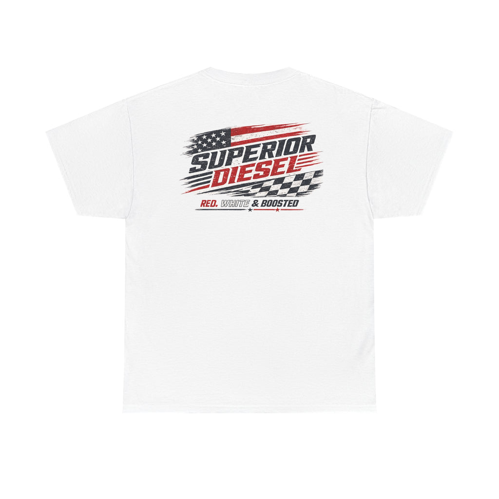 T-Shirt — Superior Diesel American Flag Racing Logo Tee