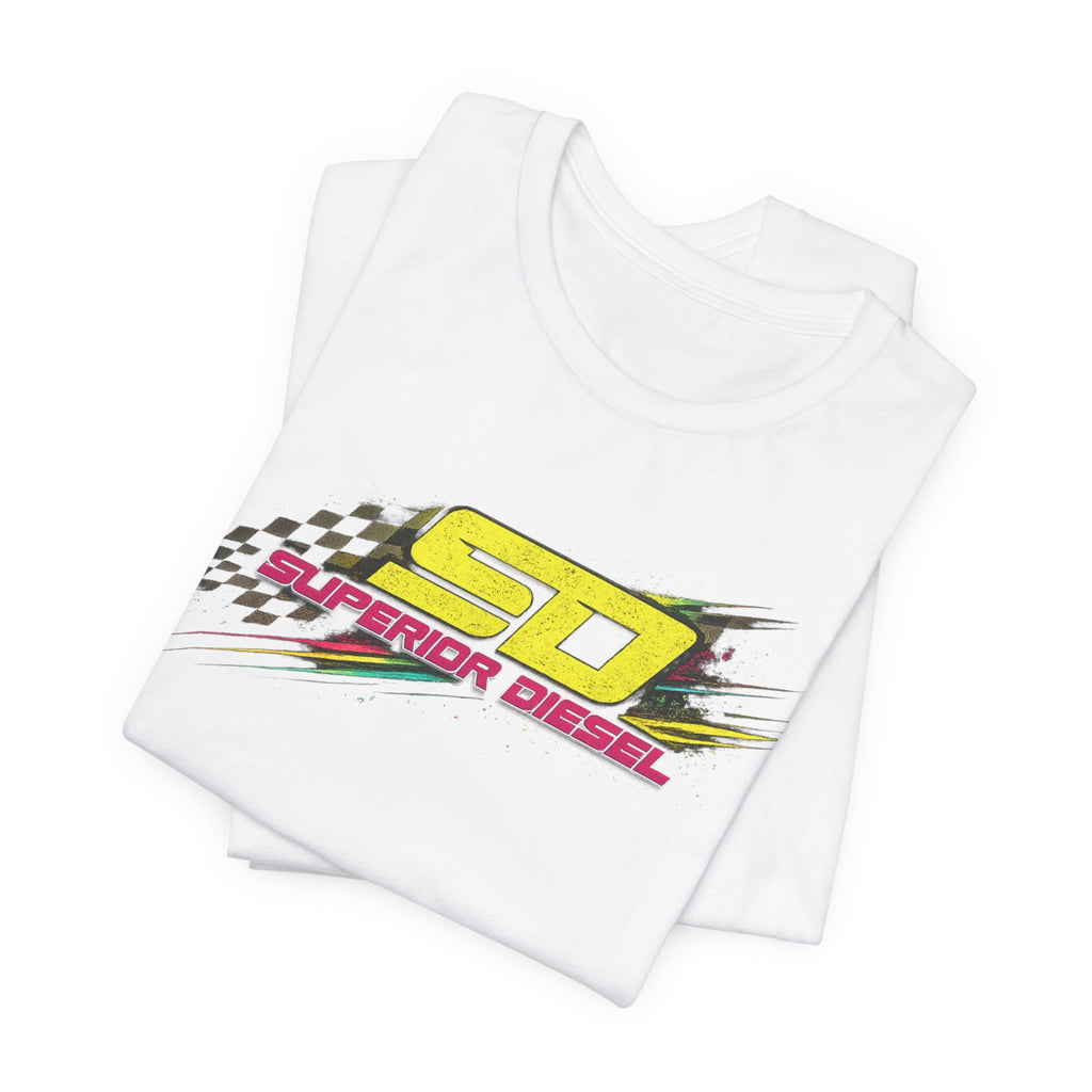 Superior Diesel Racing Tee — 'SD' Checkered Flag Graphic T-Shirt