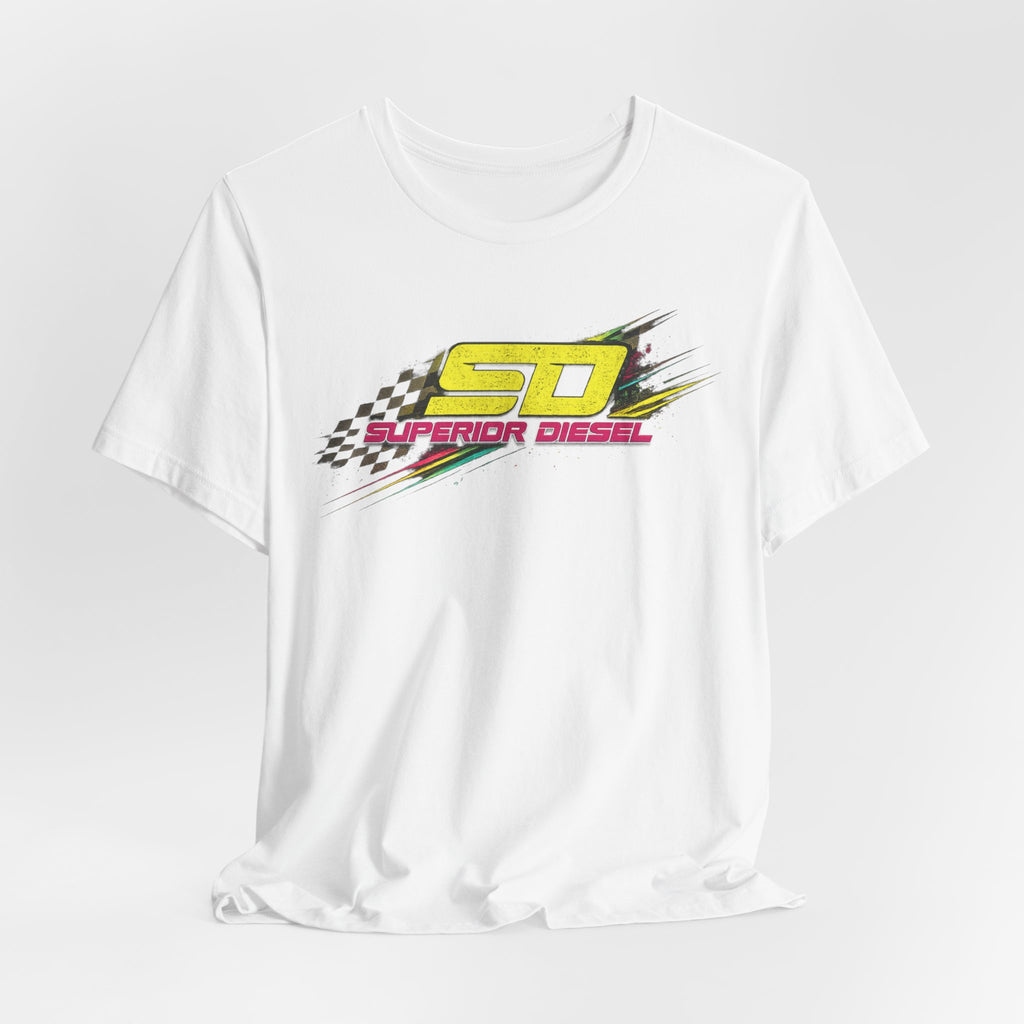 Superior Diesel Racing Tee — 'SD' Checkered Flag Graphic T-Shirt