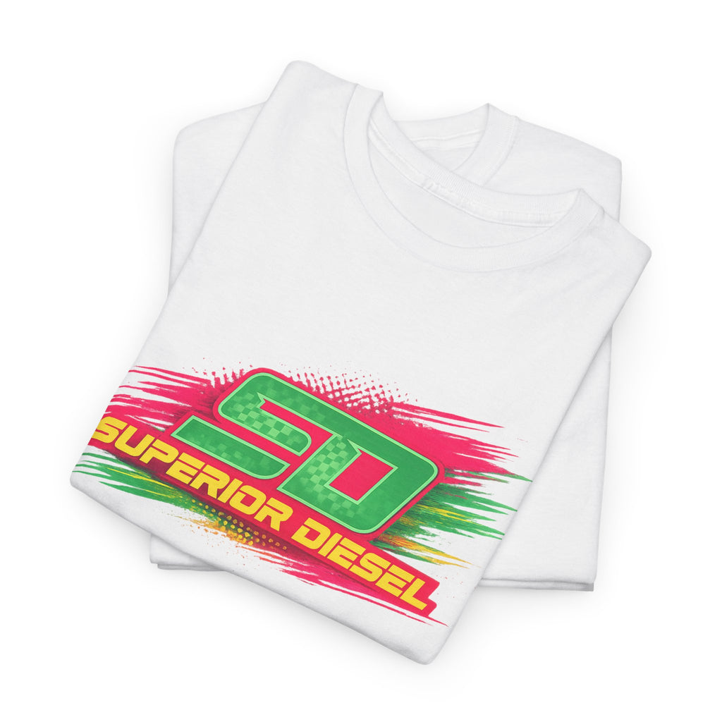 Superior Diesel 'SD' Retro Racing Tee - Neon Speed Graphic T-Shirt
