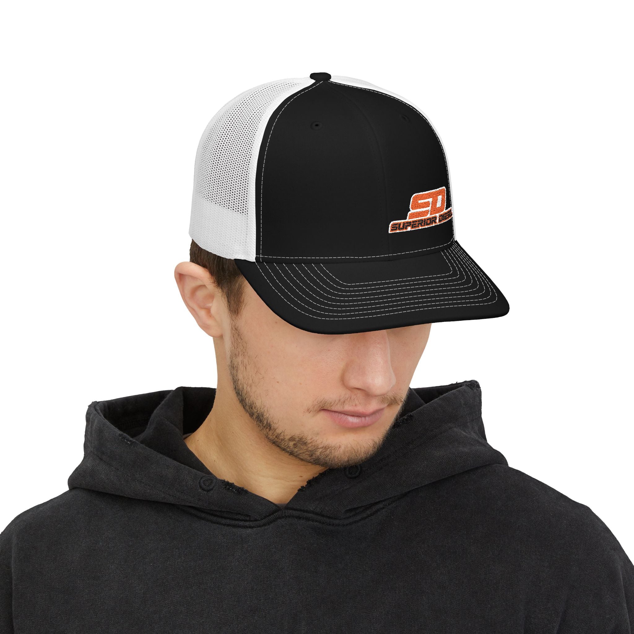 Trucker Cap - 'SD Superior Diesel' Embroidered Mesh Snapback
