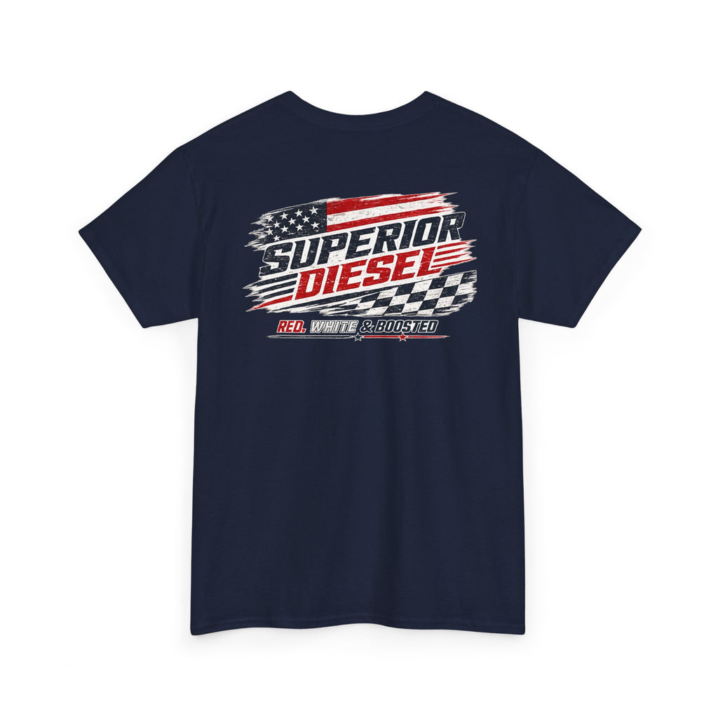 T-Shirt — Superior Diesel American Flag Racing Logo Tee