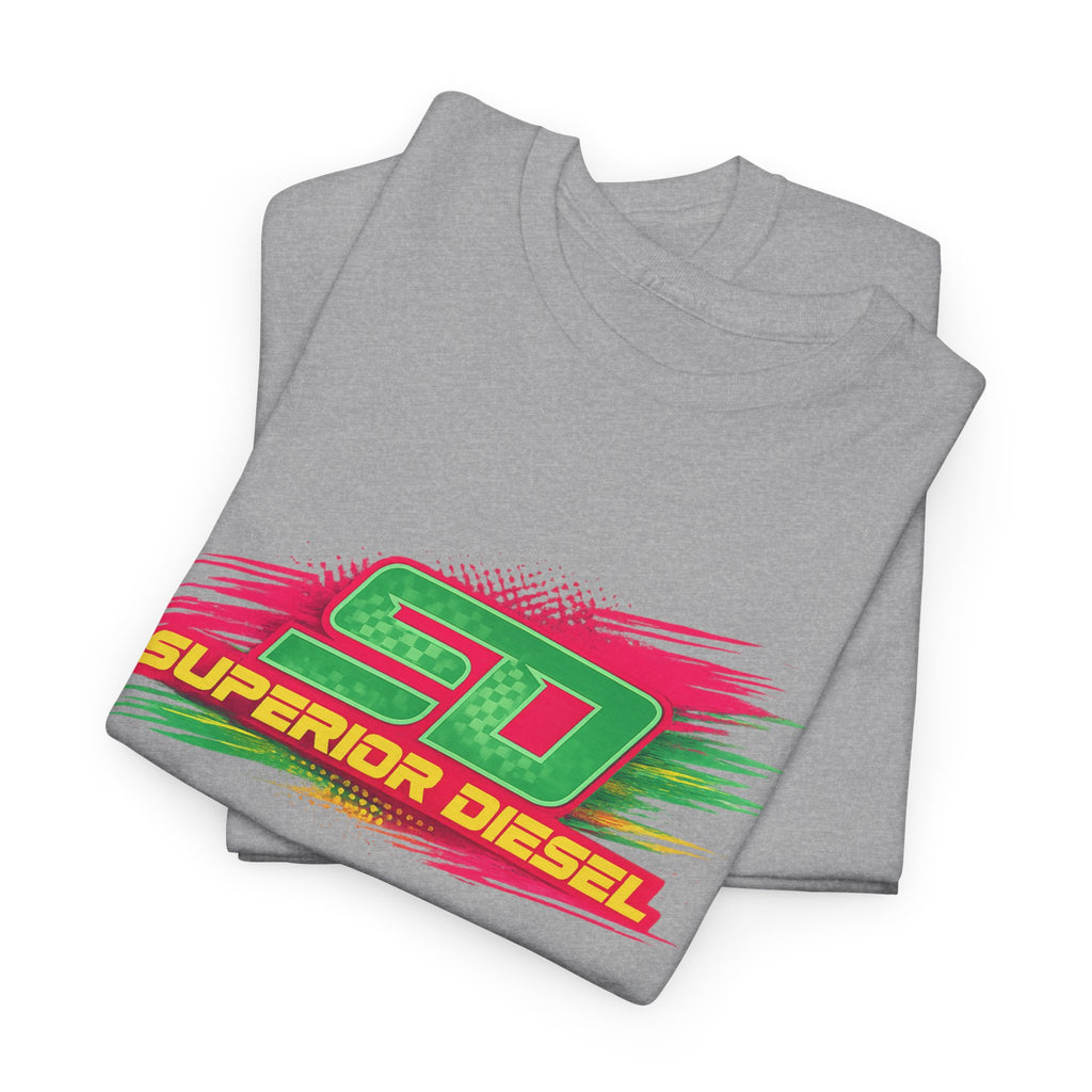 Superior Diesel 'SD' Retro Racing Tee - Neon Speed Graphic T-Shirt