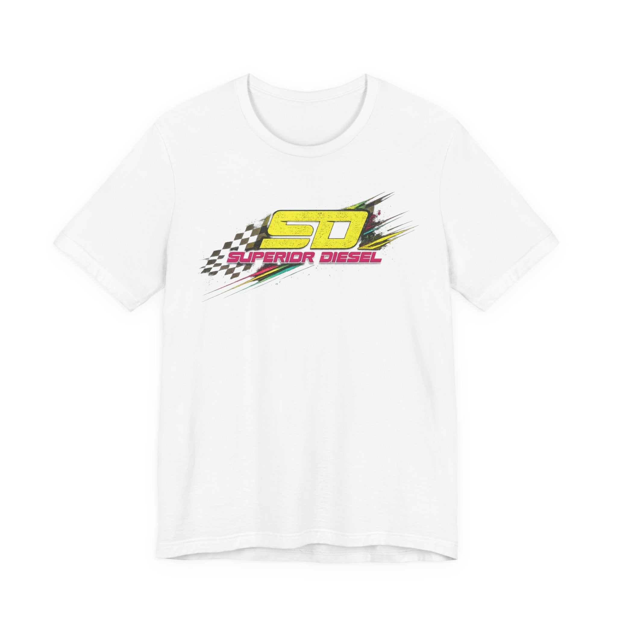 Superior Diesel Racing Tee — 'SD' Checkered Flag Graphic T-Shirt