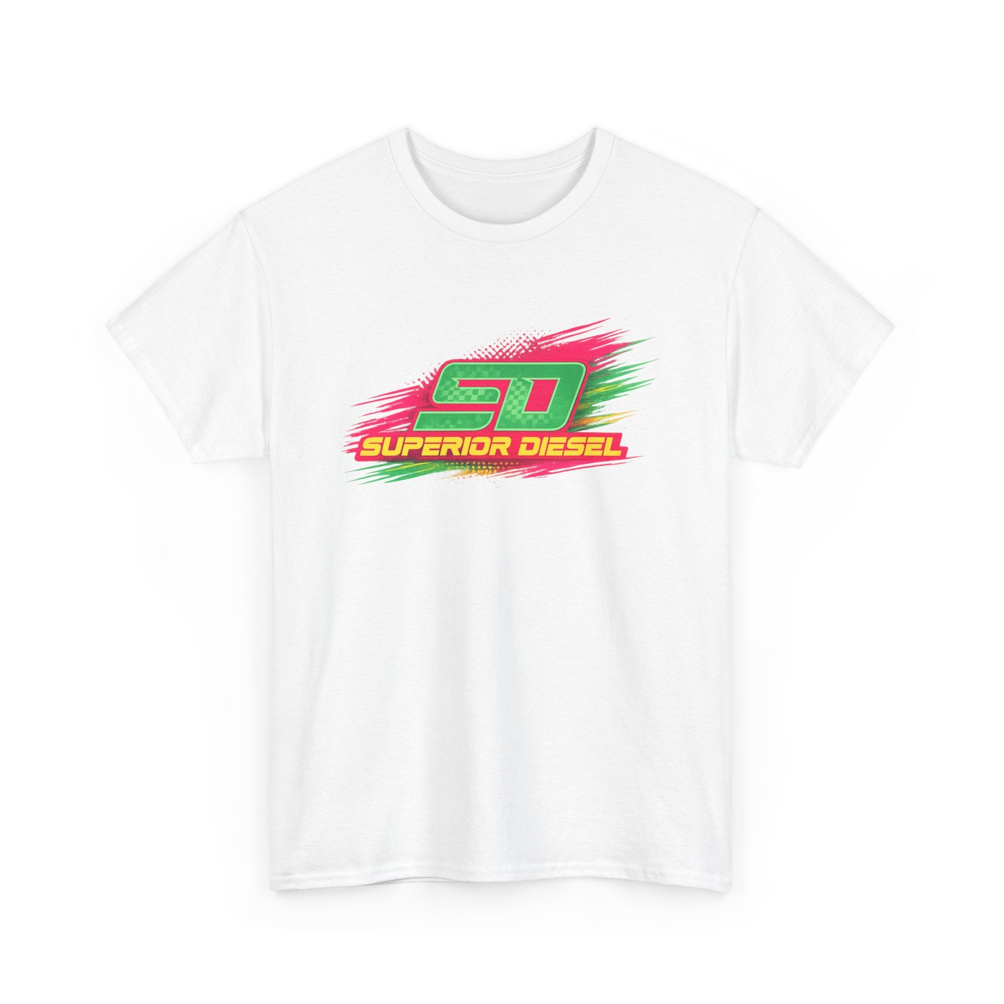 Superior Diesel 'SD' Retro Racing Tee - Neon Speed Graphic T-Shirt