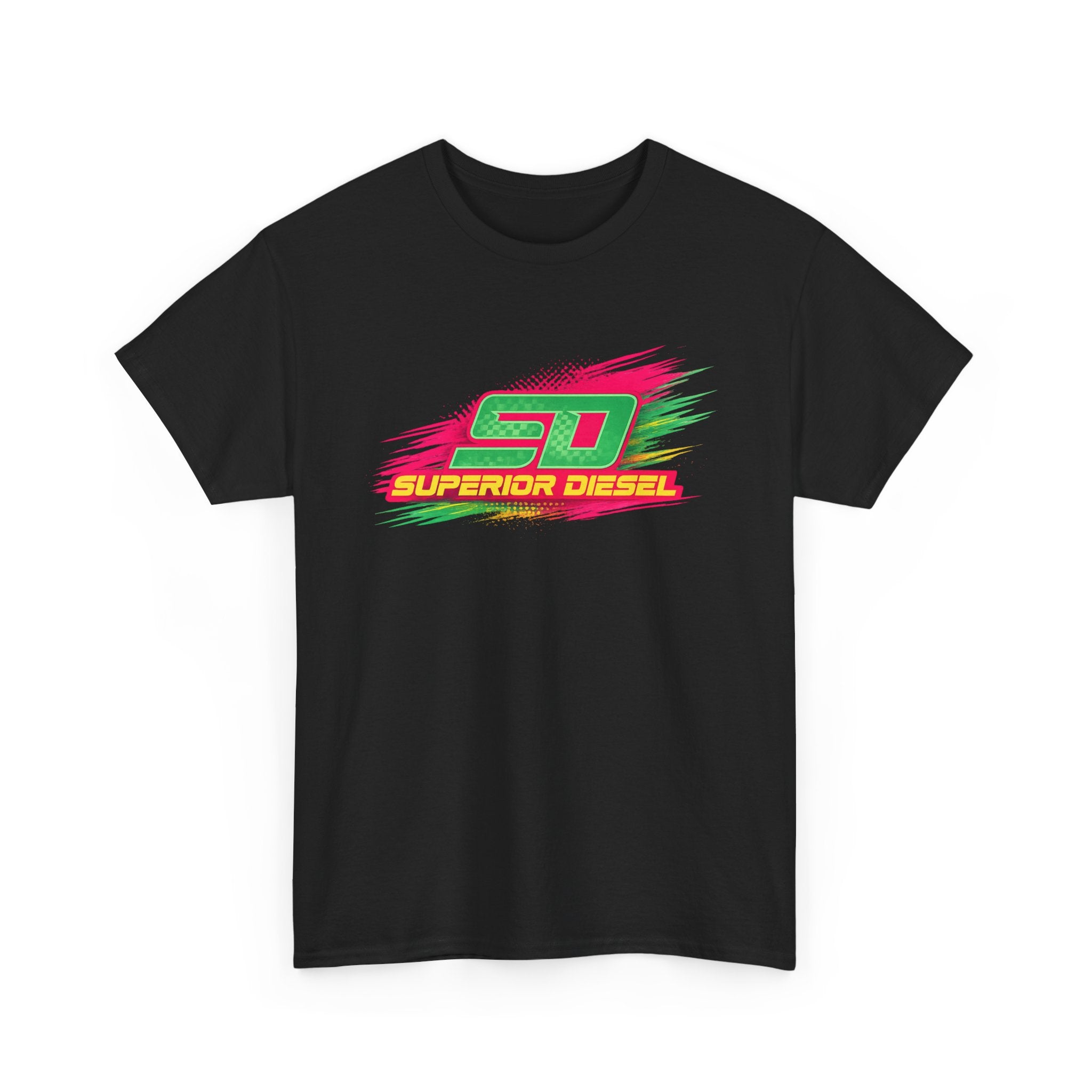 Superior Diesel 'SD' Retro Racing Tee - Neon Speed Graphic T-Shirt