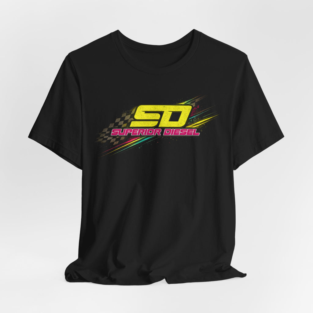 Superior Diesel Racing Tee — 'SD' Checkered Flag Graphic T-Shirt