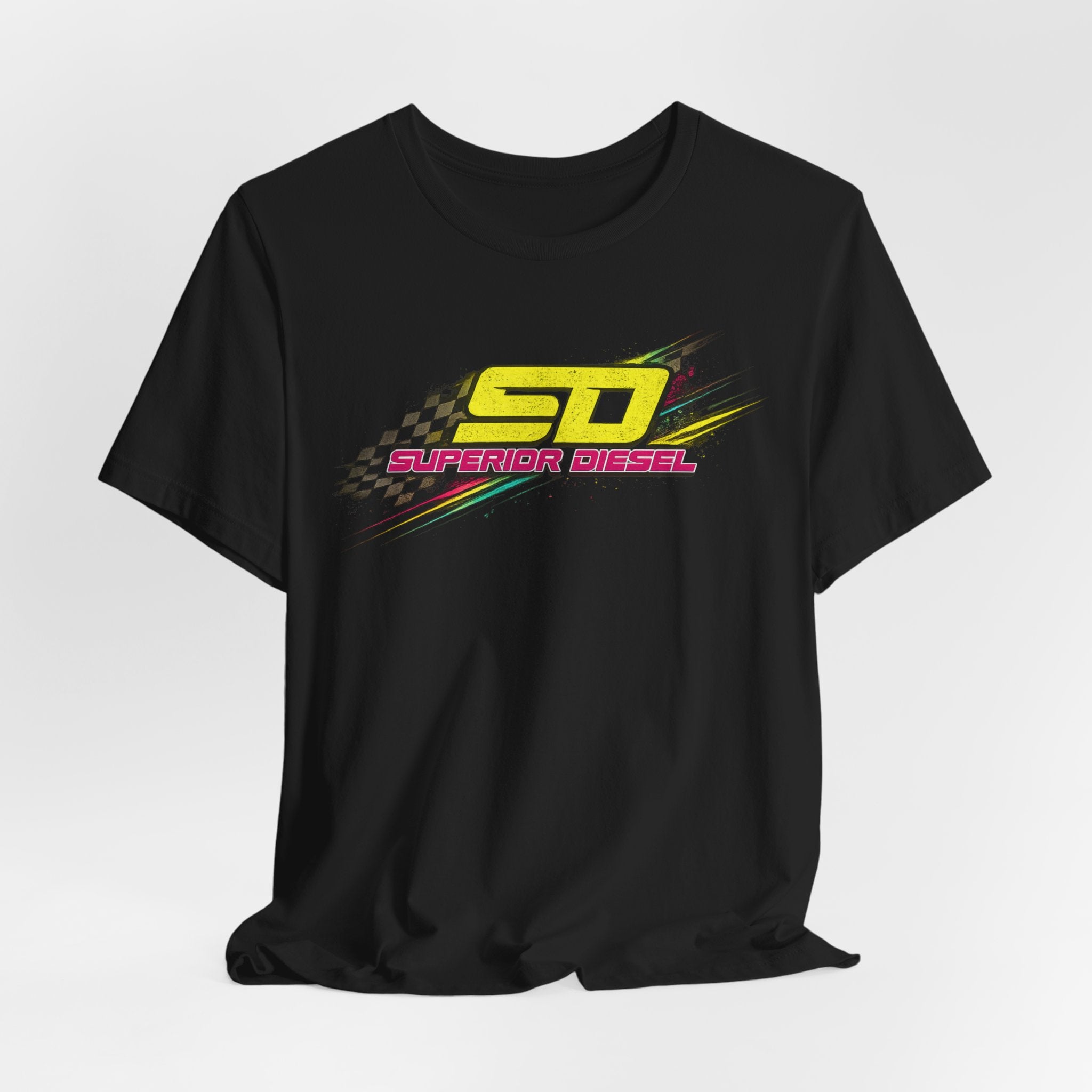 Superior Diesel Racing Tee — 'SD' Checkered Flag Graphic T-Shirt