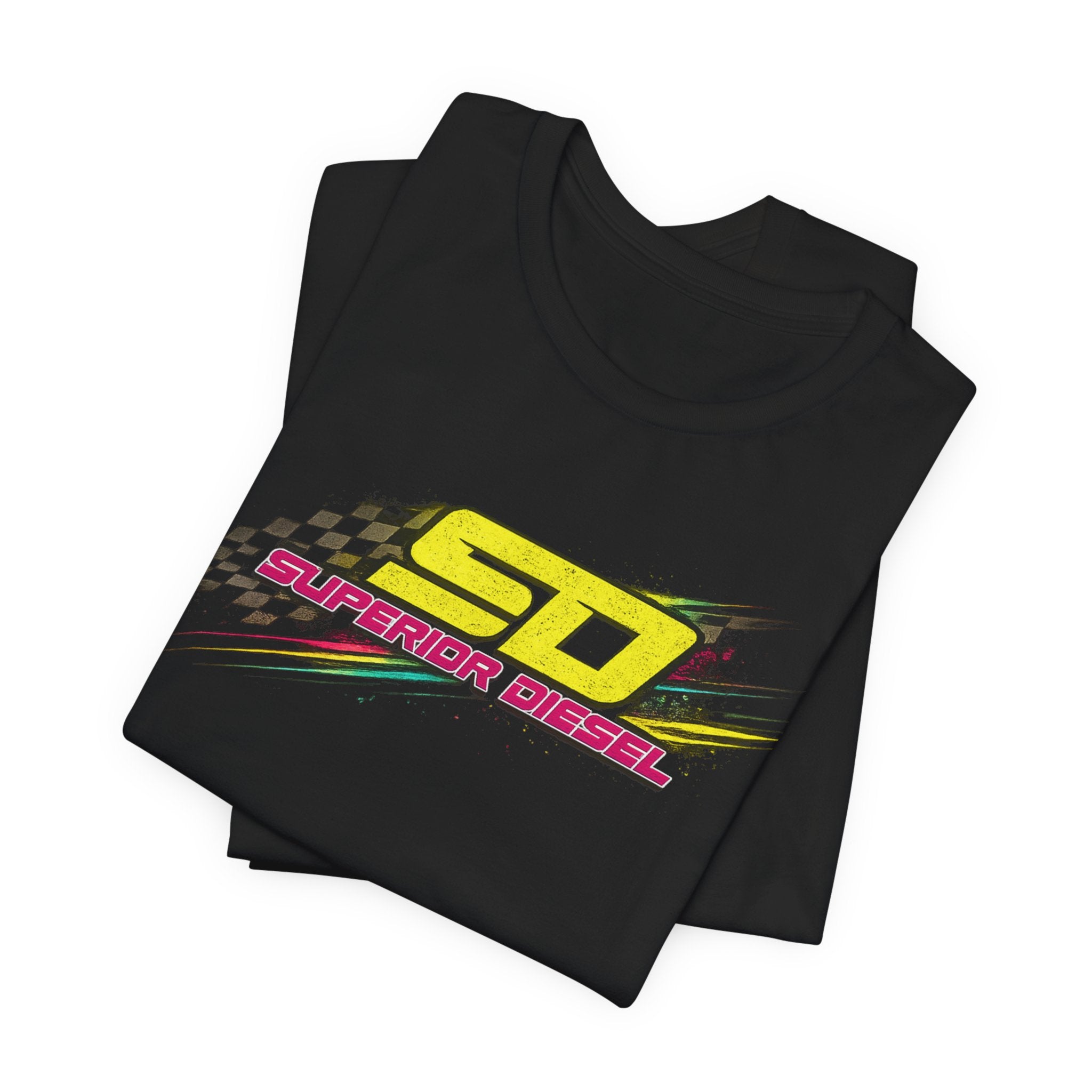 Superior Diesel Racing Tee — 'SD' Checkered Flag Graphic T-Shirt